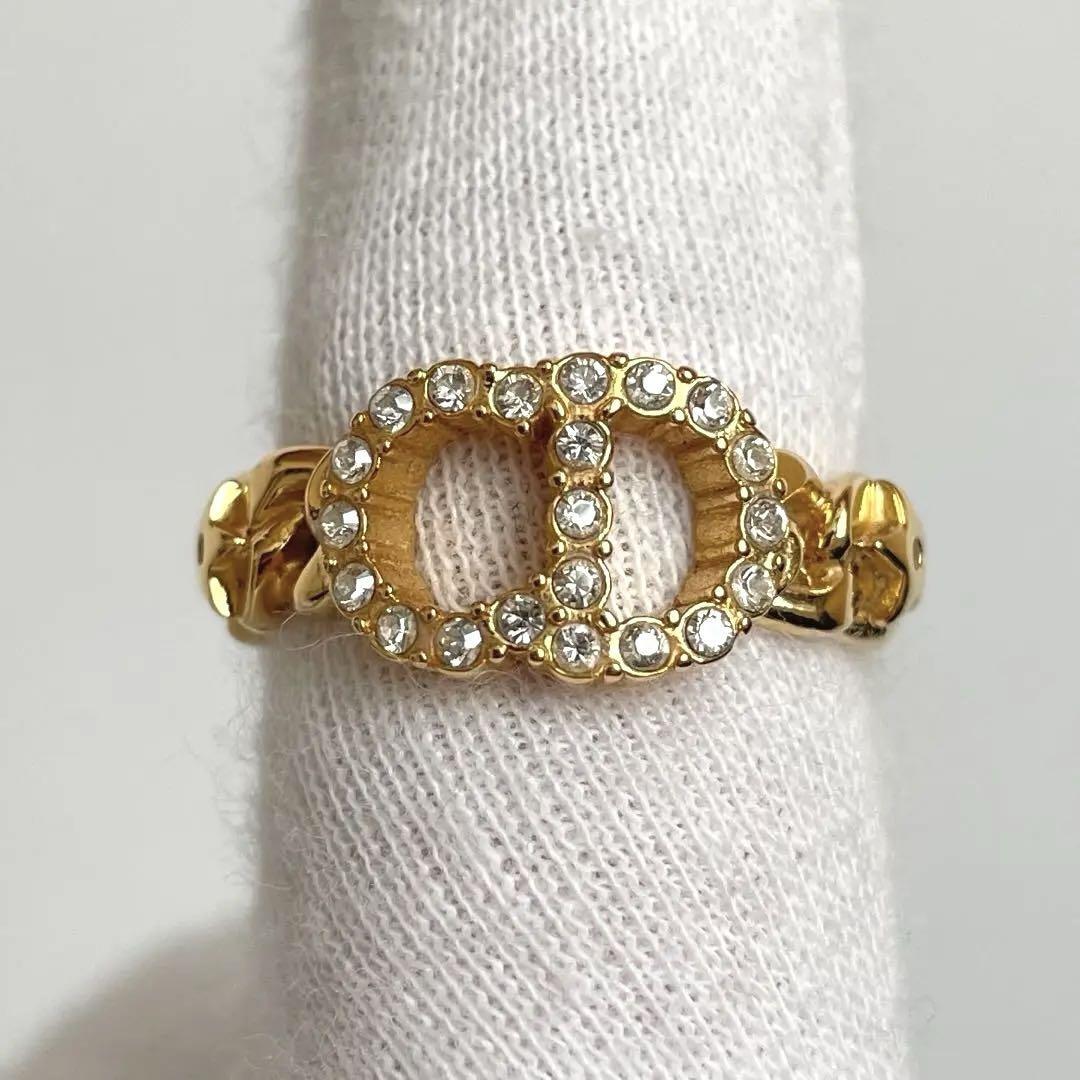 【極美品★箱付き】DIOR クリスチャンディオール CLAIR D LUNE クレールディーリュヌ リング 指輪 スターチェーン 星 ゴールド Lサイズ