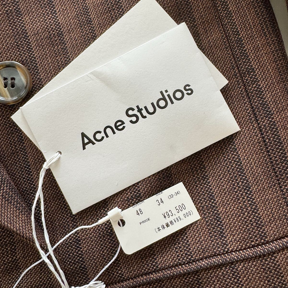 【送料込】ACNE STUDIOS ツイル レイヤード ブレザー ストライプ タグ付き Acne Studios ストライプ テーラード ジャケット