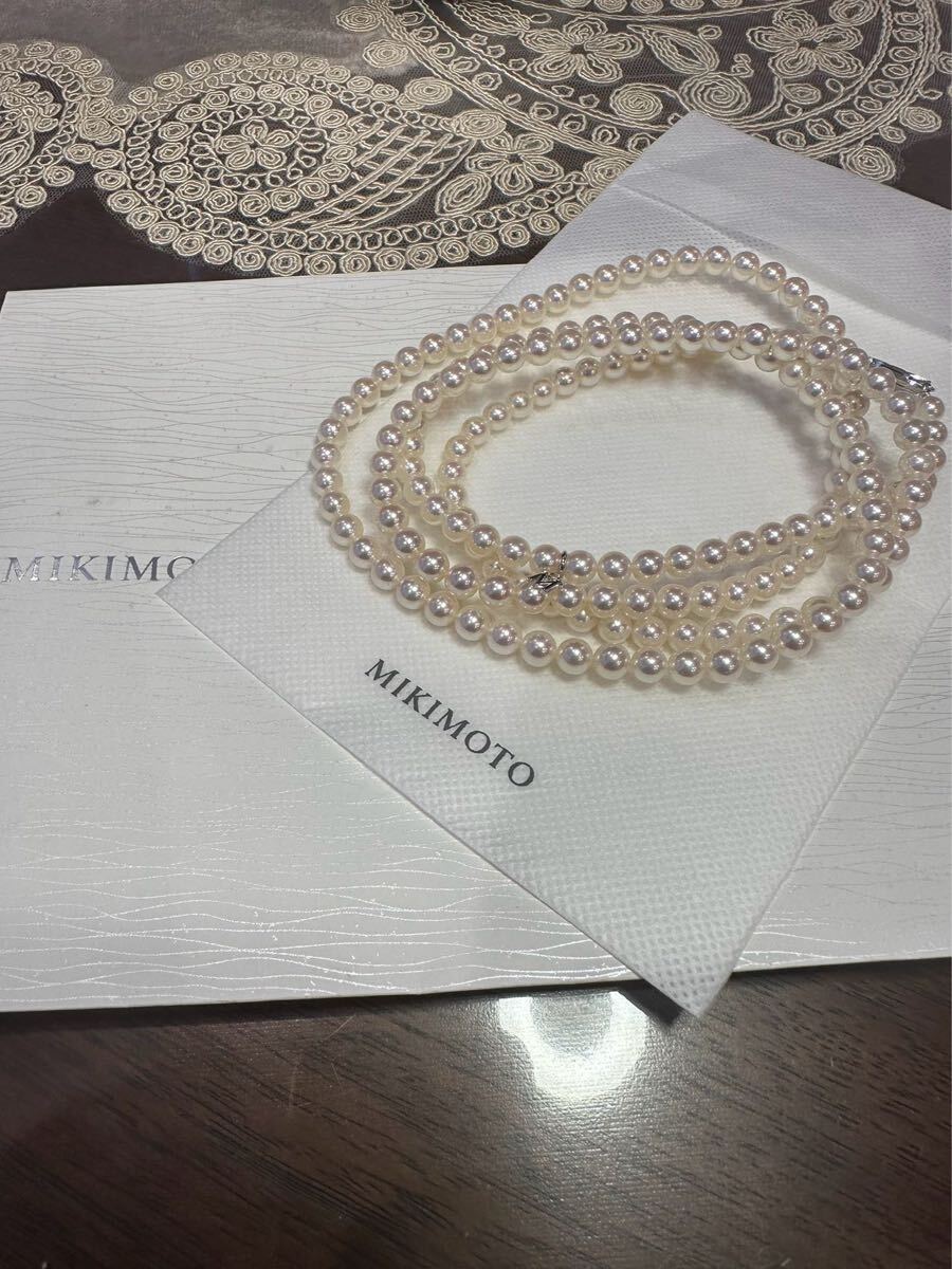 美品 ミキモトmikimoto ロングネックレスK14WG 6 0mm~6 5mm M 美品 ミキモトmikimoto ロングネックレスK14WG 6 0mm~6 5mm M
