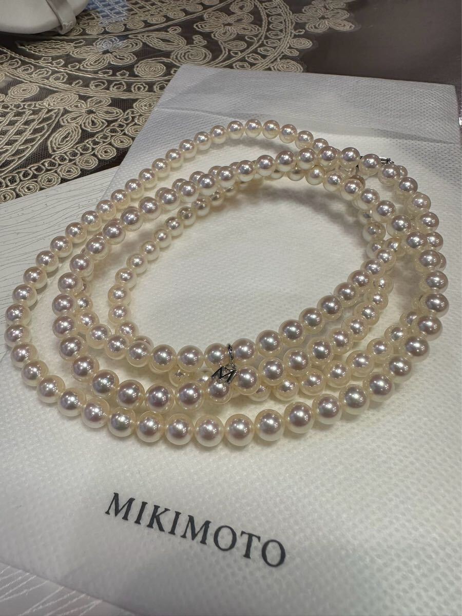 美品 ミキモトmikimoto ロングネックレスK14WG 6 0mm~6 5mm M 美品 ミキモトmikimoto ロングネックレスK14WG 6 0mm~6 5mm M