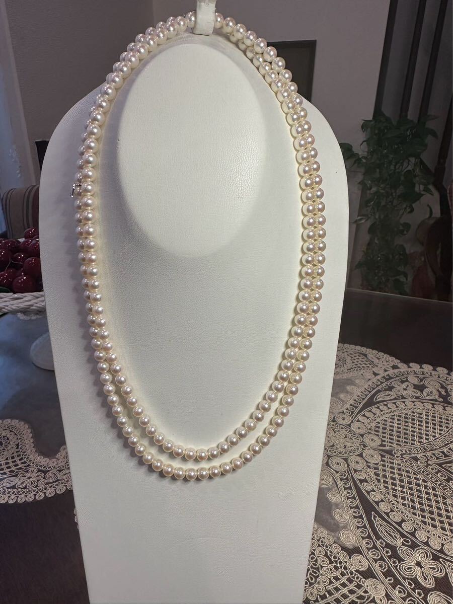 美品 ミキモトmikimoto ロングネックレスK14WG 6 0mm~6 5mm M 美品 ミキモトmikimoto ロングネックレスK14WG 6 0mm~6 5mm M
