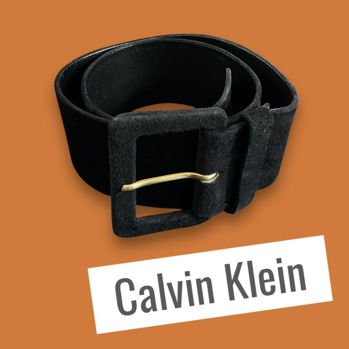 Calvin Klein カルバンクライン ブラックスエードレザーベルト