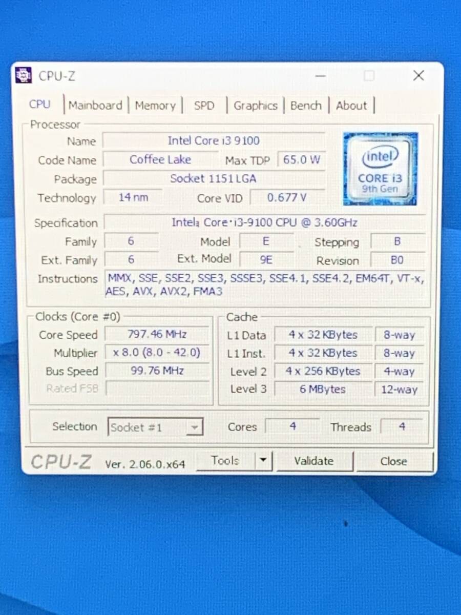 308 ● HP ProDesk 400 G6 SFF ● Core i3 9100 3.6GHz/SSD 256GB/HDD 1TB/wi-fi/Windows11 動作品