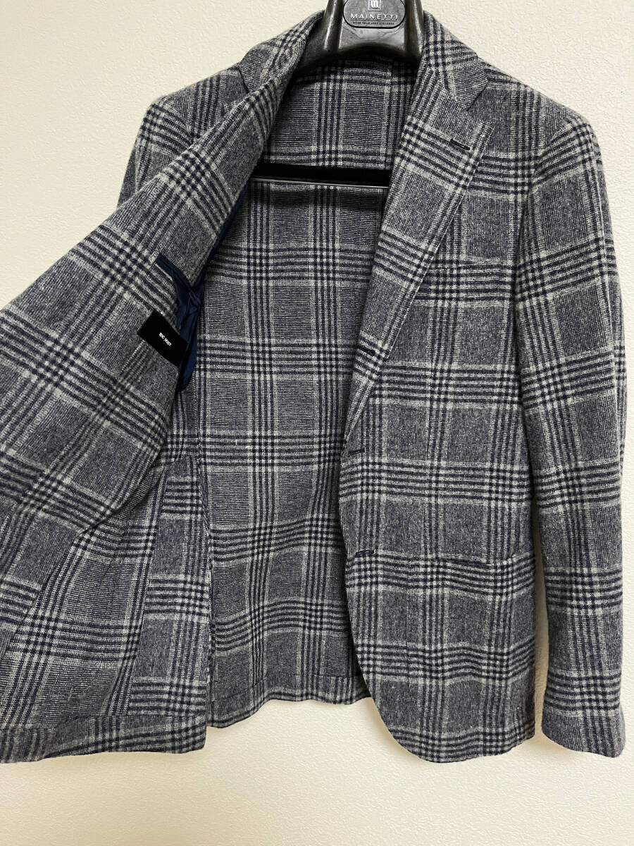 RING JACKET リングヂャケット フランネル チェック ジャケット 442 フランネル ブルーグレー チェック 秋冬物 非常に軽いアンコン仕立て