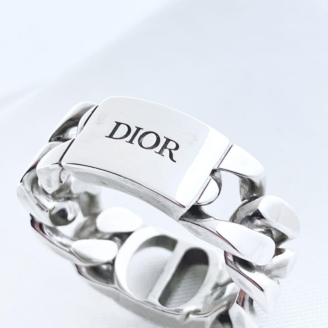 極美品＊ディオール dior 925 リング 指輪 シルバー メンズ ON322 アクセサリー チェーンリンク ディオールオム