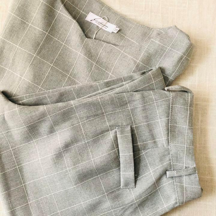 フォーマル パンツスーツ セットアップ カジュアル XL チェック 入學 卒園
