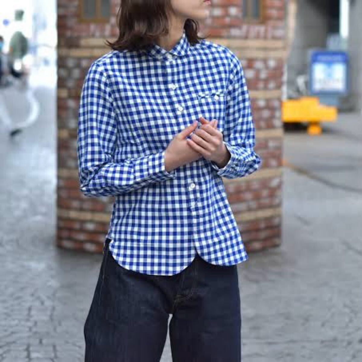 maillot マイヨ サンセット ビッグギンガム ラウンドワークシャツ 1 ストラト sunset gingham round work shirts