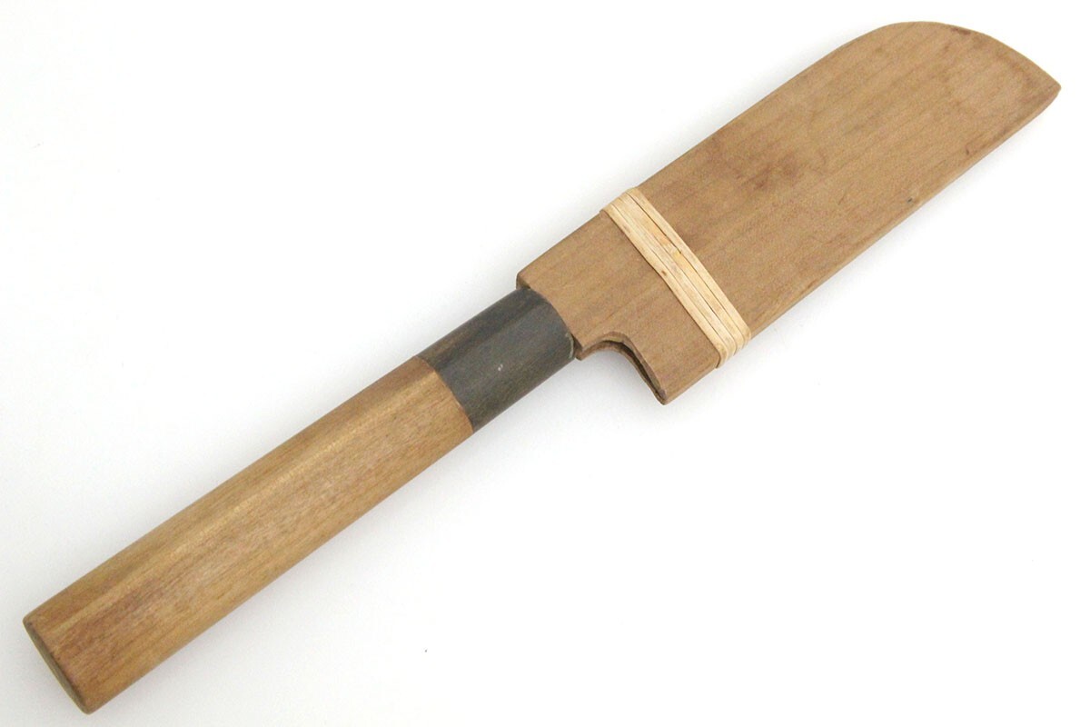 并品｜尚臺正吉 むきもの包丁 霞 四寸 樸柄 鞘付 KN02-A11190-2L3B
