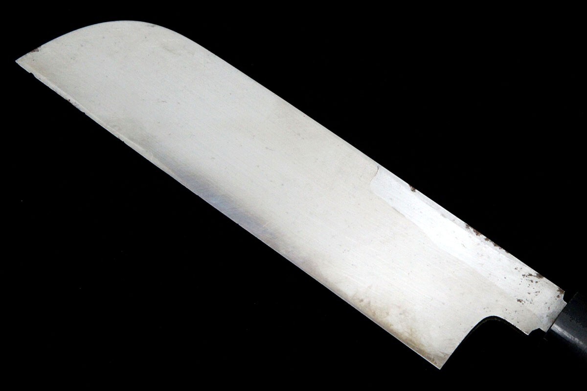 美品｜堺刀司 鎌形薄刃包丁 六寸 霞 樸柄 名入 KN02-A11192-2L1B