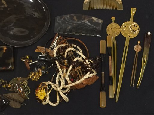 【未使用品】 ペンダントトップ 鼈甲 / べっ甲 K18 金具 1円 他 簪 ブローチ ヘアアクセサリー