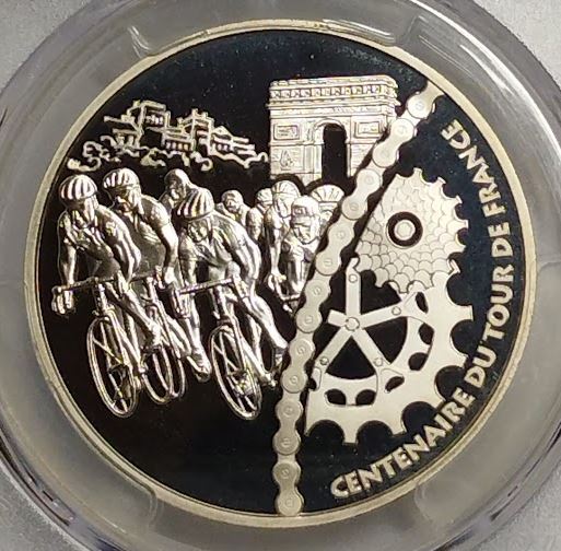 格安SALEスタート!の商品をすべて 2003年 銀貨】 フランス ツールド 1 ランス 自転車 1/2ユーロ スポーツ選手
