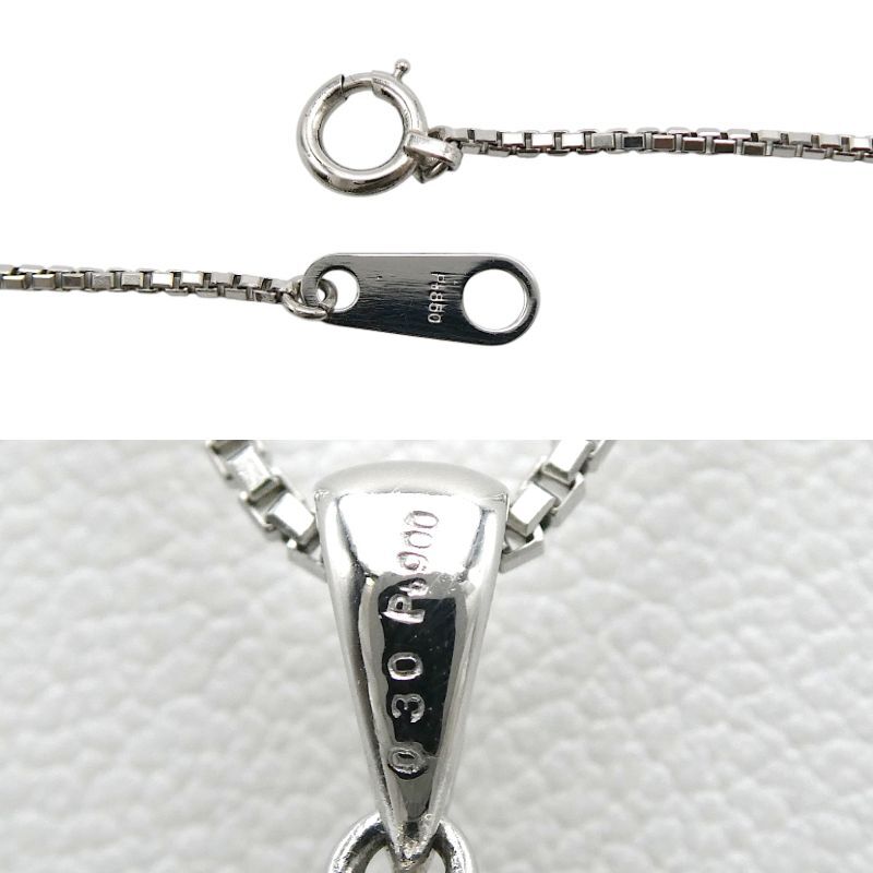 ネックレス Pt850/900 ダイヤ0.30ct ショコラパール11.3mm