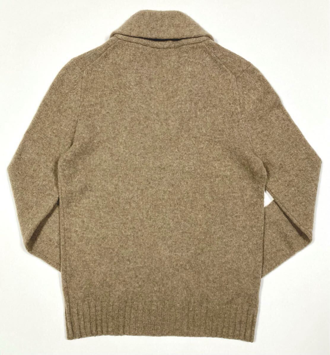 「McRitchie」シェットランドウール100% ショールカラー ミドルゲージ セーター イタリア製 M_画像2