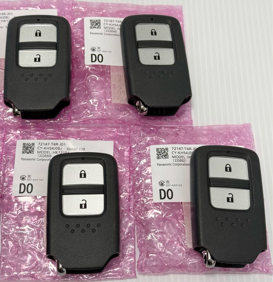 ５個セット 希少 新品 未使用 純正 HONDAホンダ ジェイド ハイブリッド 純正 スマートキー 2ボタン FR4 FR系 T4R-J01 キーレスリモコン