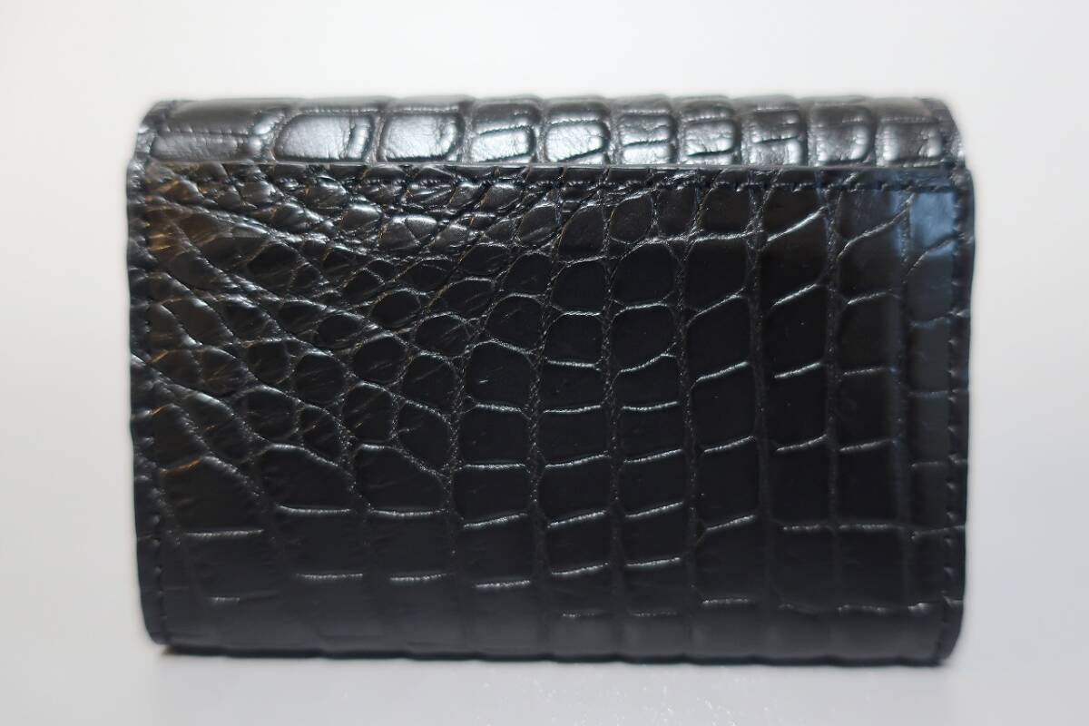 新品 最高級 クロコダイル １つあればとっても便利なミニ財布 三つ折り ミニ財布　RDOC191 マットブラック(BK)?。? bimg=