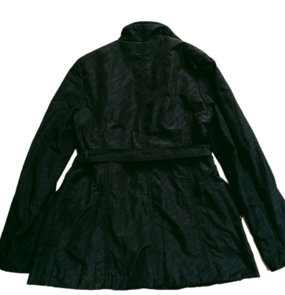 EVEX by KRIZIA*ゼブラ柄*エヴェックス バイ クリツィア*サイズ42*中綿コート*ベルト付き*黒*ブラック*ラメ*レディース_画像7