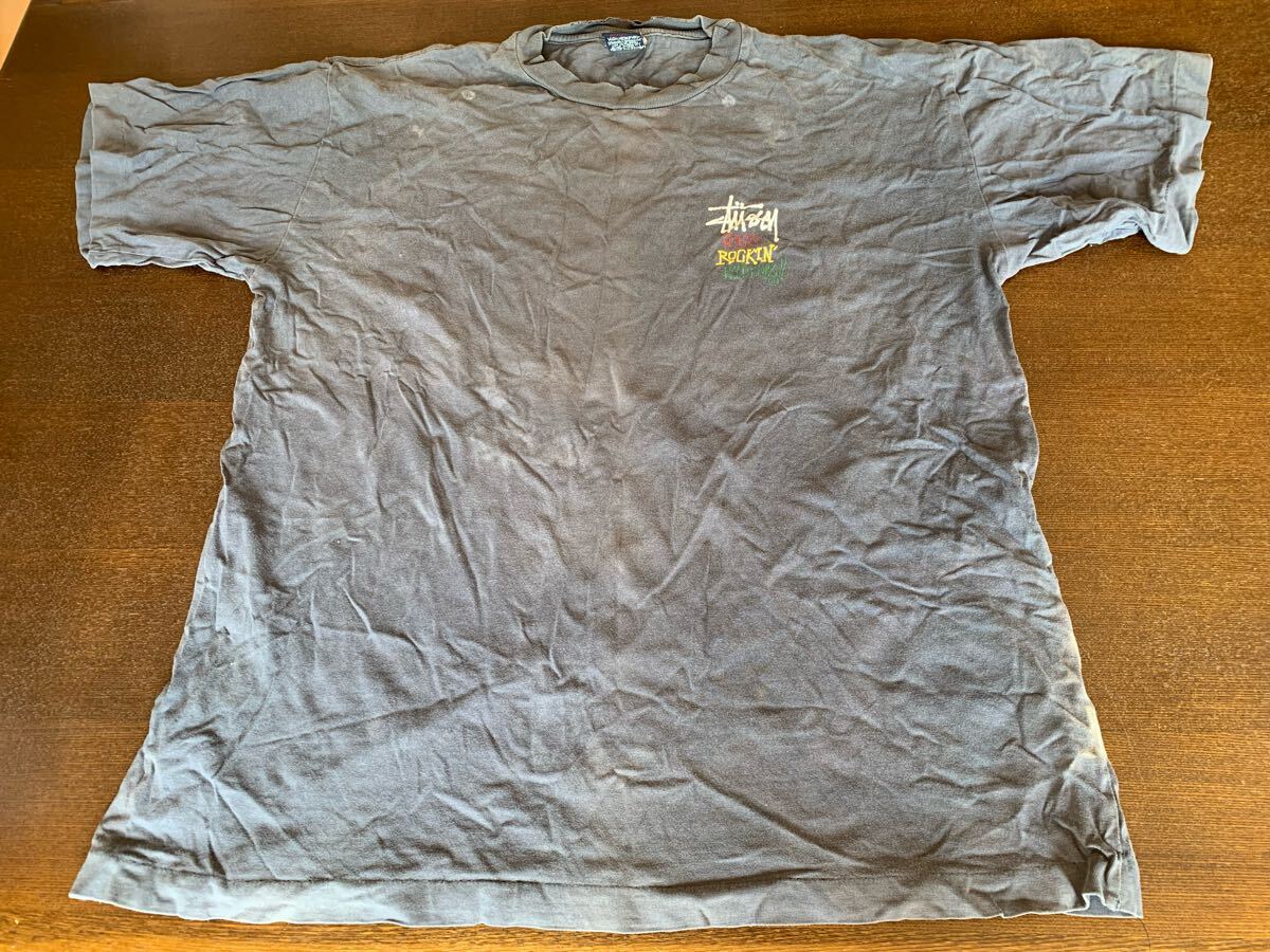 1円スタート STUSSY Tシャツ サイズL ラスタマン/ROOTS ROCKIN 1円スタート STUSSY Tシャツ サイズL ラスタマン/ROOTS ROCKIN