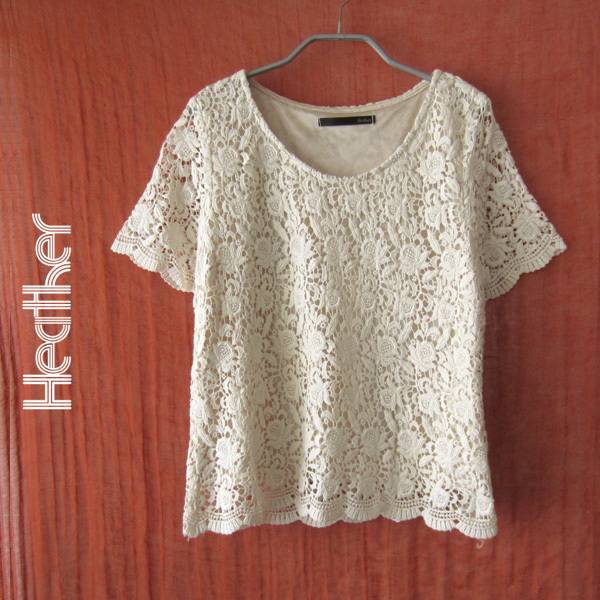 美品　Heather／ヘザー★　レースブラウス　カットソー　
