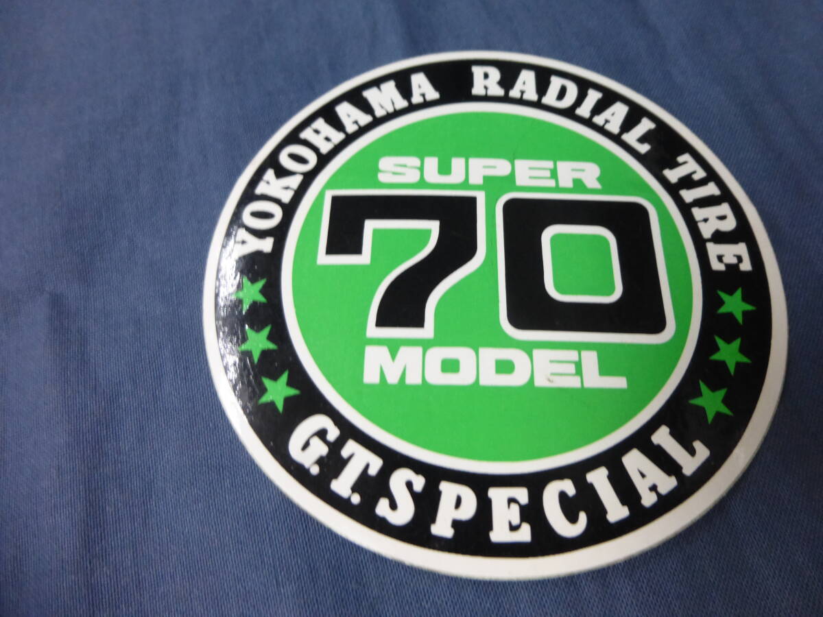  старый стикер * наклейка [YOKOHAMA RADIAL TIRE SUPER70] Showa Retro 