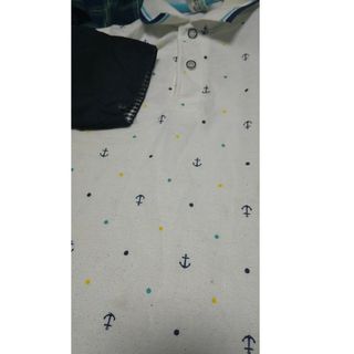 ④ 男の子用 服 140 ５點(diǎn)セット まとめ　GAP　BeBe　グリーンチェック柄　イカリ柄　半袖　フード付きジップアップ上著　青系ズボン