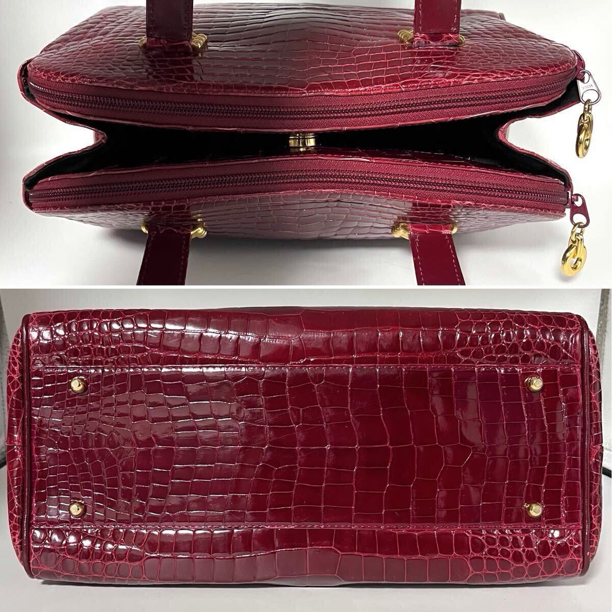 極美品 JRA認定 センター取り レッド シャイニングクロコ 極美品 JRA認定 センター取り レッド シャイニングクロコ
