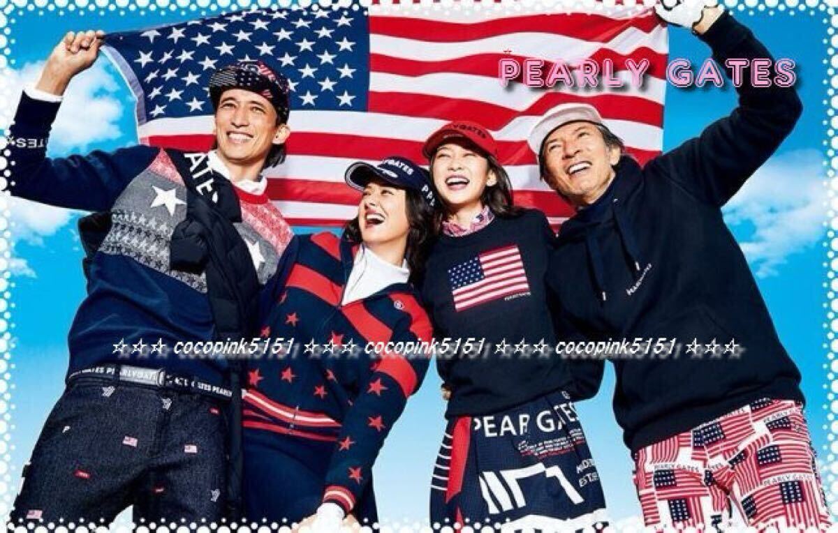 正規本物!★パーリーゲイツ★Americao!!星条旗★ストレッチ裏毛起毛★グラフィック★プルオーバー★フーディ★パーカー★6番(2L) グレー_画像4