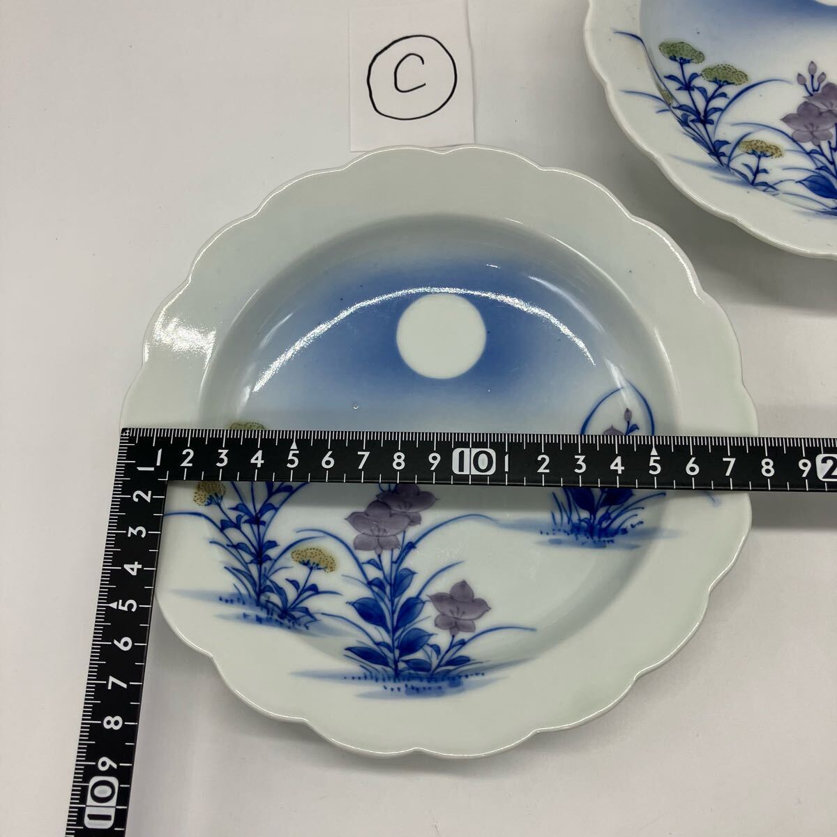 C)源六製 源六焼 富永源六 伊万里 中皿 銘々皿 5客セット 月と C)源六製 源六焼 富永源六 伊万里 中皿 銘々皿 5客セット 月と