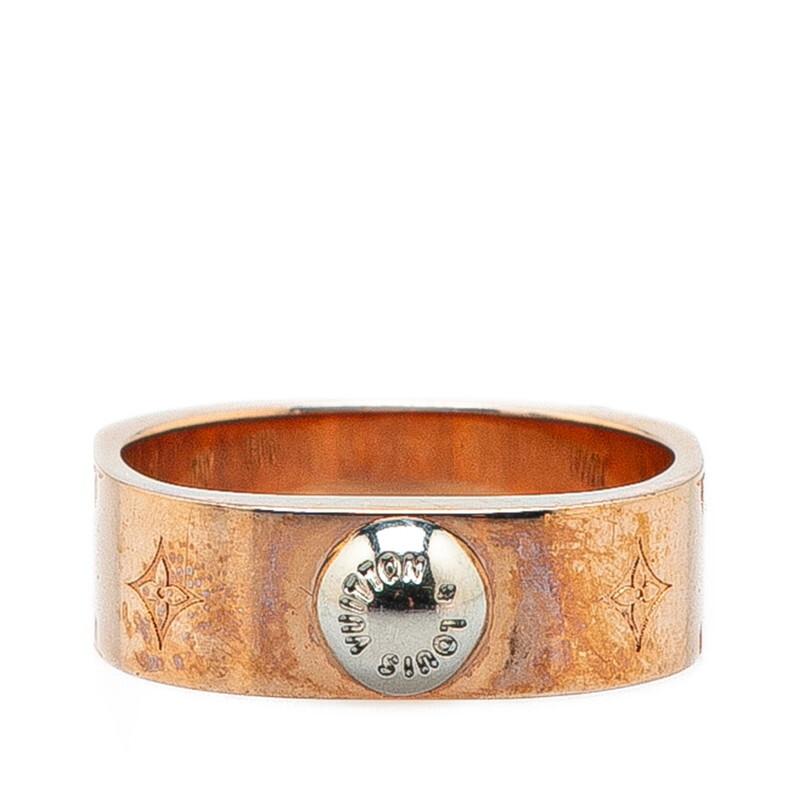 ルイ ヴィトン ナノグラム バーグ リング 指輪 サイズ：M M00214 ピンクゴールド シルバー メッキ メタル LOUIS VUITTON 【中古】