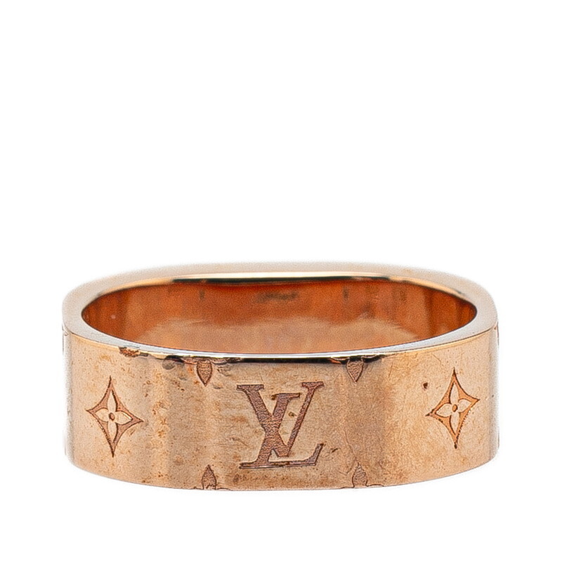 ルイ ヴィトン ナノグラム バーグ リング 指輪 サイズ：M M00214 ピンクゴールド シルバー メッキ メタル LOUIS VUITTON 【中古】