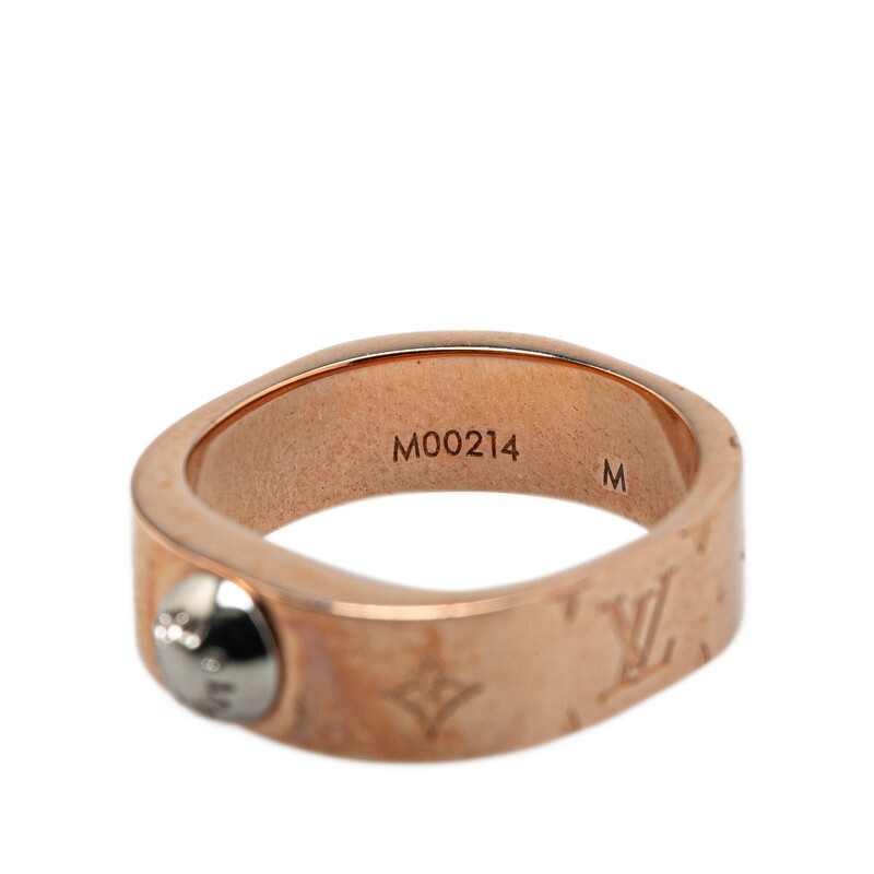 ルイ ヴィトン ナノグラム バーグ リング 指輪 サイズ：M M00214 ピンクゴールド シルバー メッキ メタル LOUIS VUITTON 【中古】
