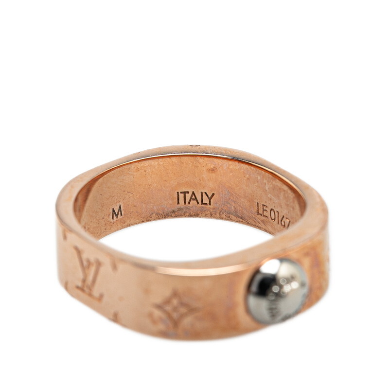 ルイ ヴィトン ナノグラム バーグ リング 指輪 サイズ：M M00214 ピンクゴールド シルバー メッキ メタル LOUIS VUITTON 【中古】