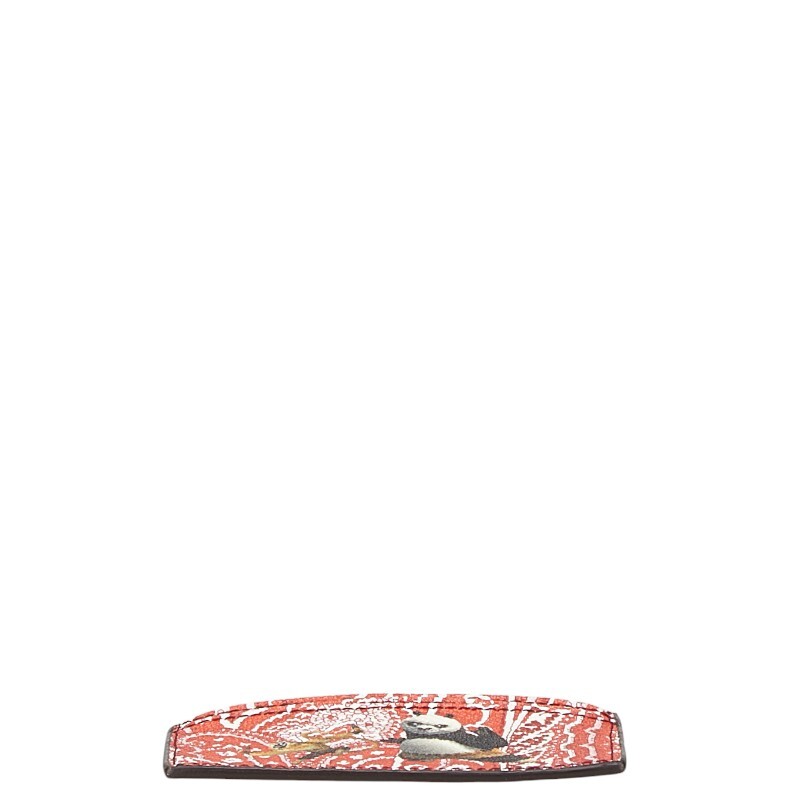 エトロ カンフーパンダ カードケース レッド ブルー マルチカラー PVC レザー レディース ETRO 【中古】