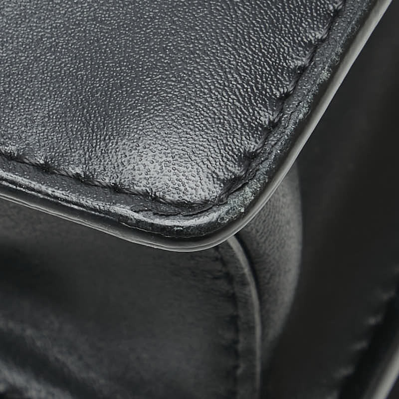  Fendi kyanai маленький наклонный .. цепь сумка на плечо 8M0381 чёрная кожа женский FENDI [ б/у ]