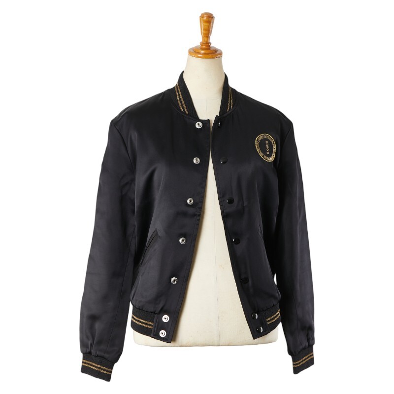 サンローラン パラディウム スター 星 モチーフ テディブルゾン サイズ:34 ブラック ゴールド レーヨン SAINT LAURENT 【中古】