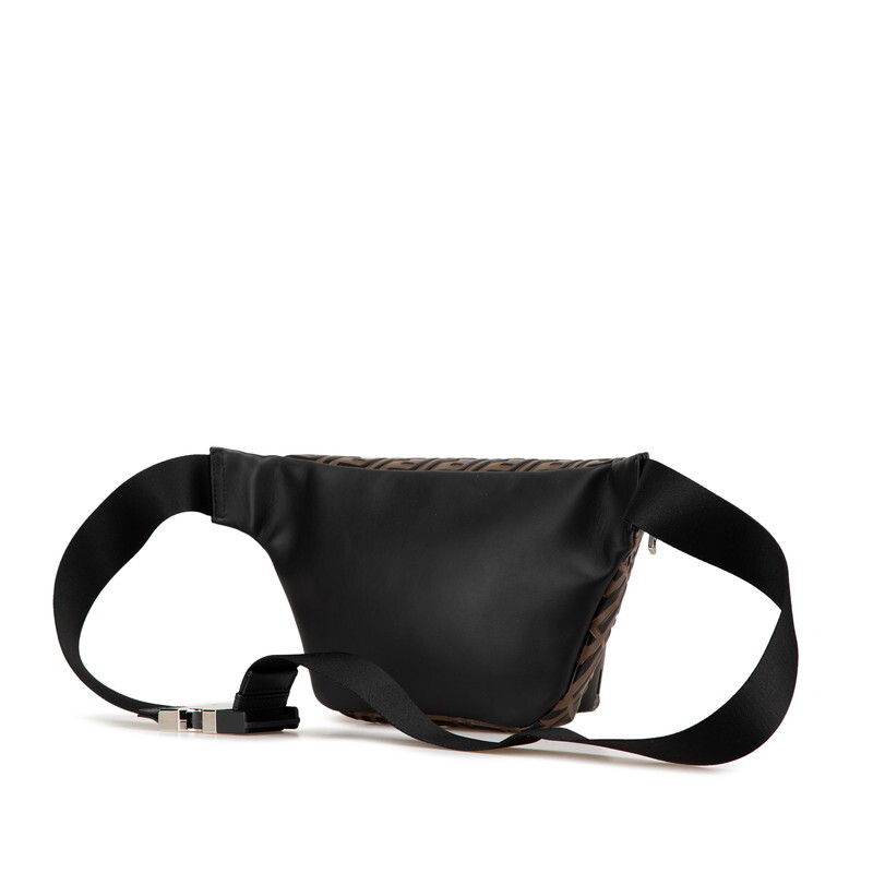 !_ Fendi Zucca сумка-пояс сумка "body" ремень сумка 7VA434 Brown черный PVC парусина женский FENDI [ б/у ]