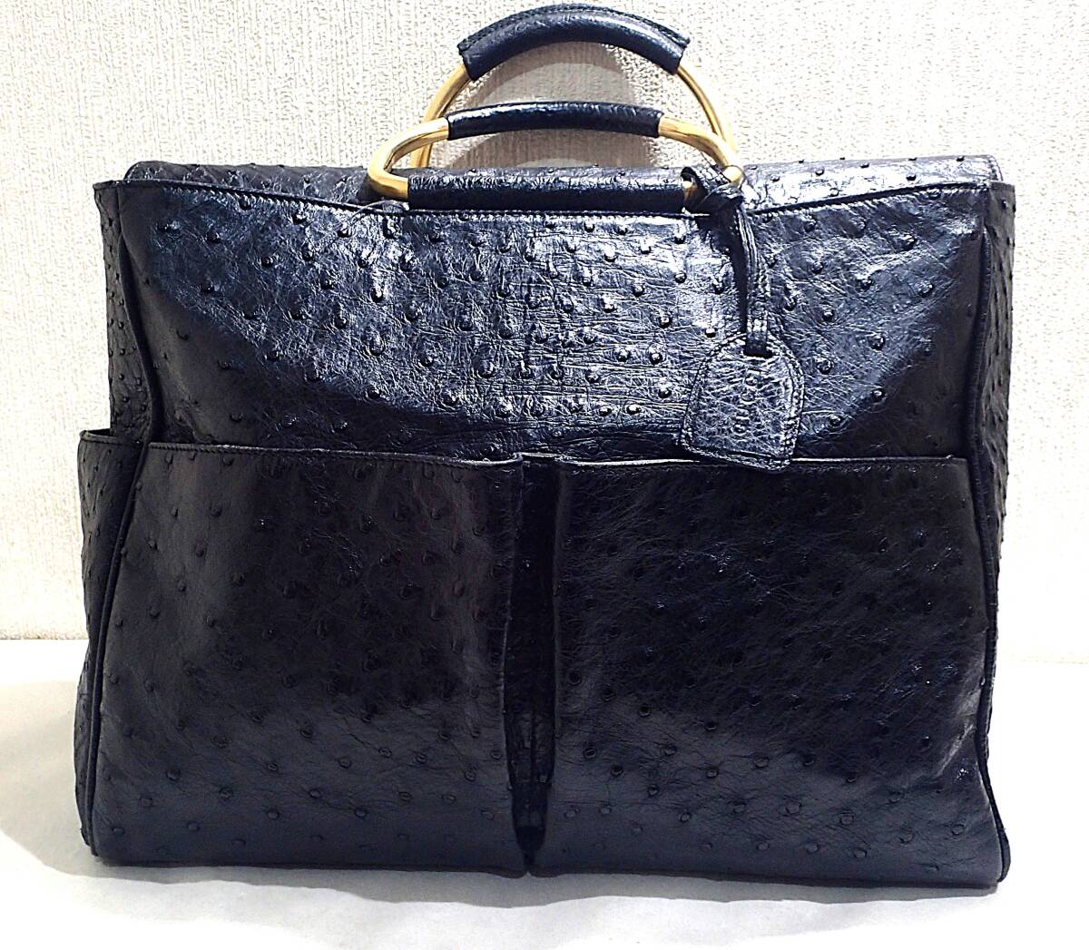 中古GUCCI.グッチ.オーストリッチ大型バック.縦28横32厚12 中古GUCCI.グッチ.オーストリッチ大型バック.縦28横32厚12