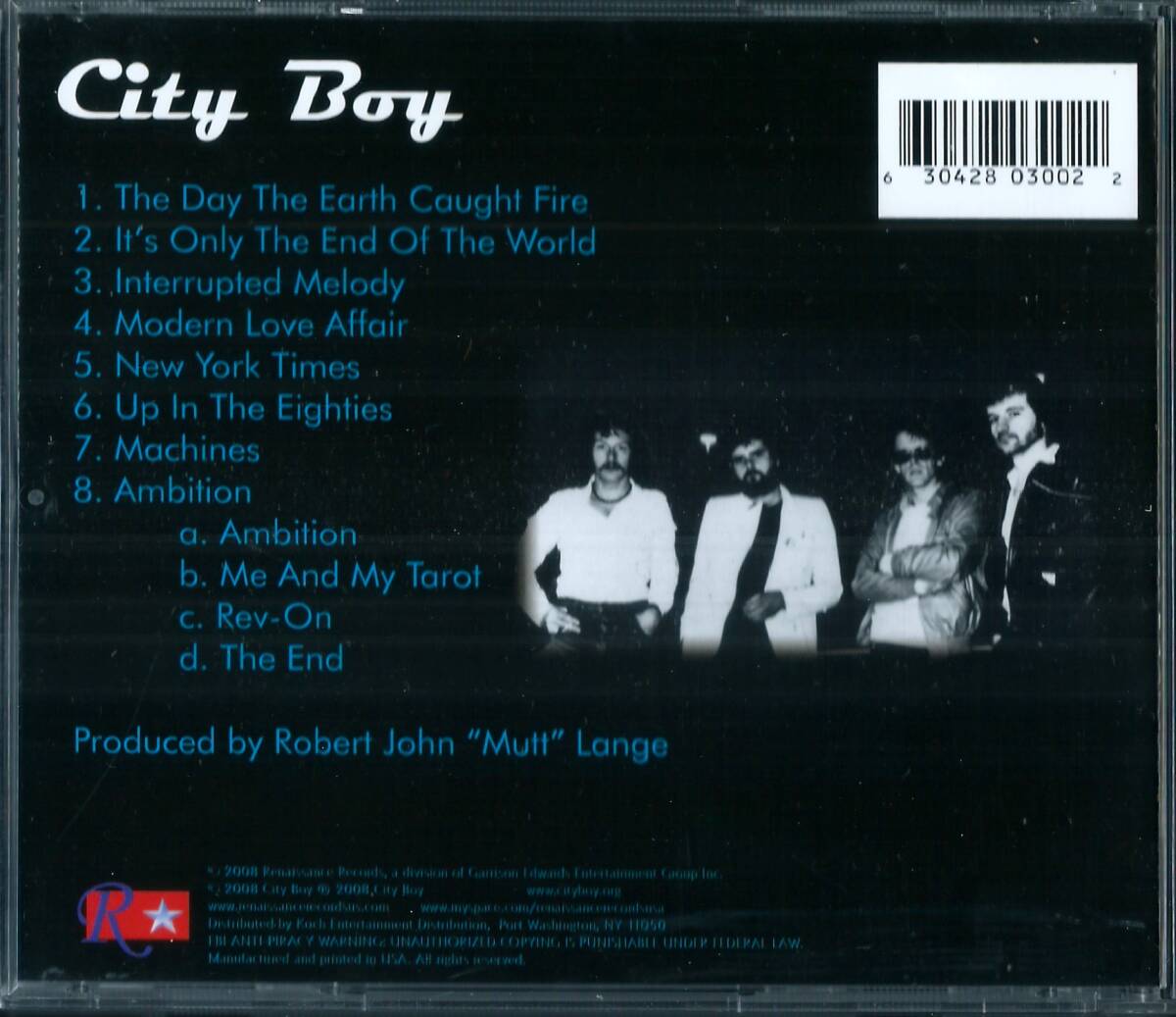CITY BOY / The Day The Earth Caught Fire RMED-300 USA盤 CD シティ ボーイ_画像2