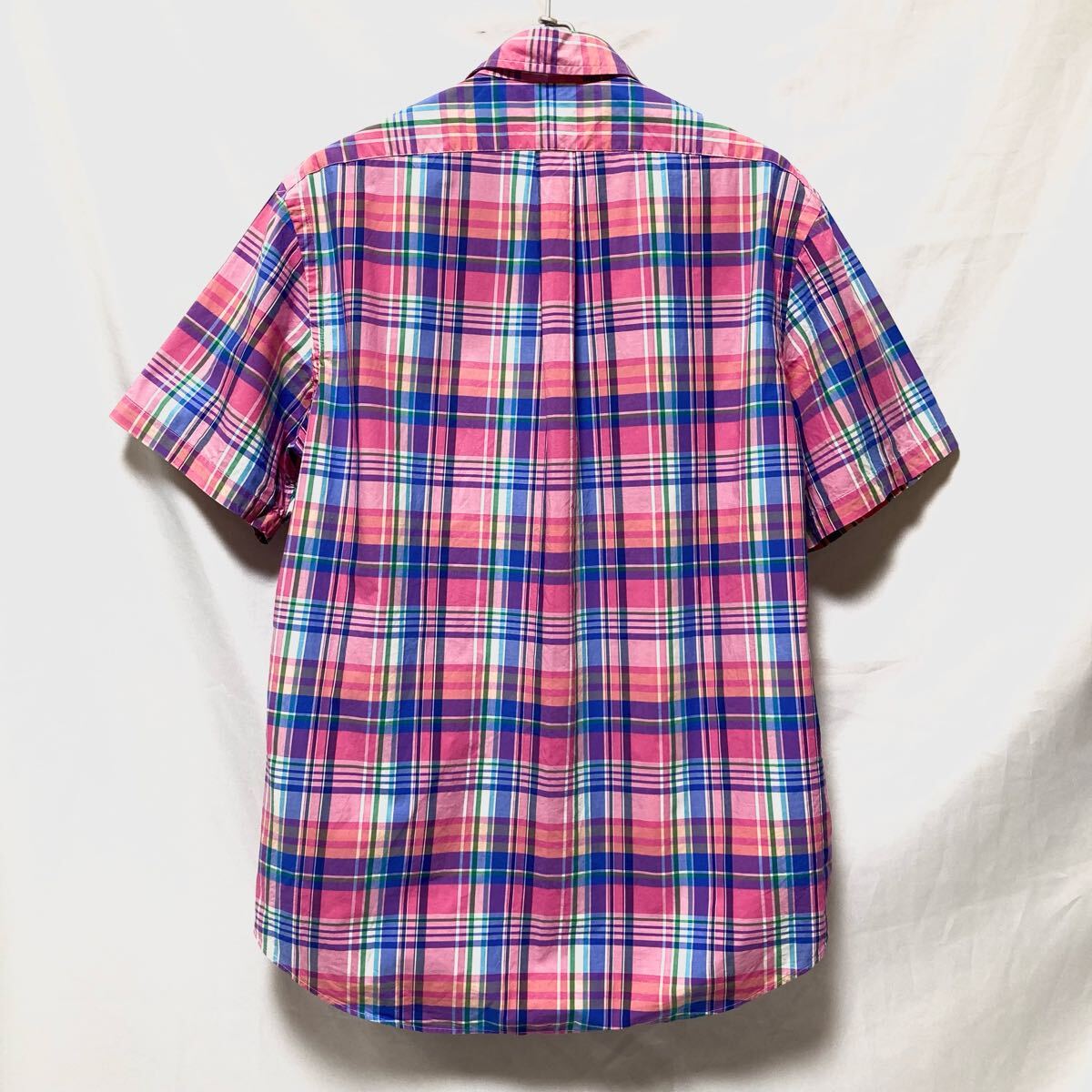 POLO Ralph lauren B.D. Shirts ポロ ラルフローレン チェック ボタンダウン 半袖シャツ ポニー ワンポイント Lサイズ ピンク