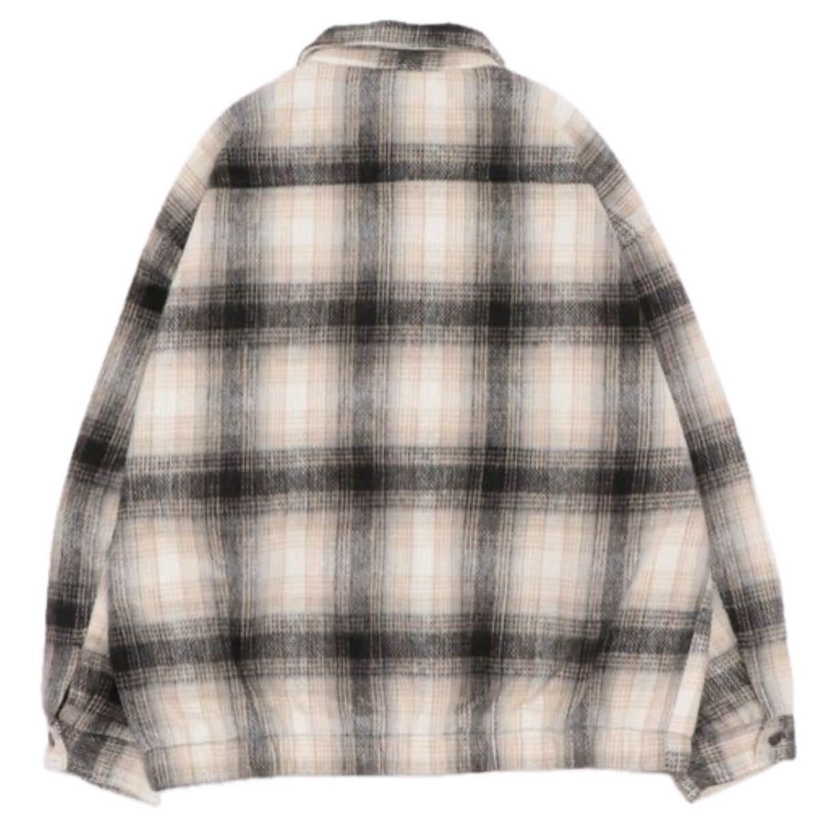INASTUDIOS ZOO HALHAM ジャケット ベージュ XL アウター X-LARGE チェック ジャケット ネルシャツ ブラック グレー_画像2