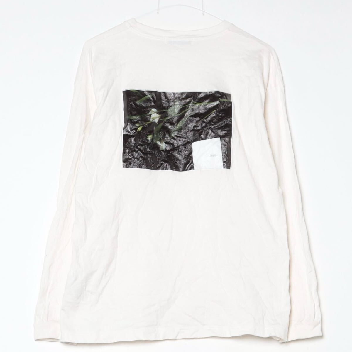 希少 レア パブリックトウキョウ PUBLIC TOKYO 長袖 Tシャツ M おしゃれ デカロゴ ホワイト クルーネック プリント トップス ロンT_画像1