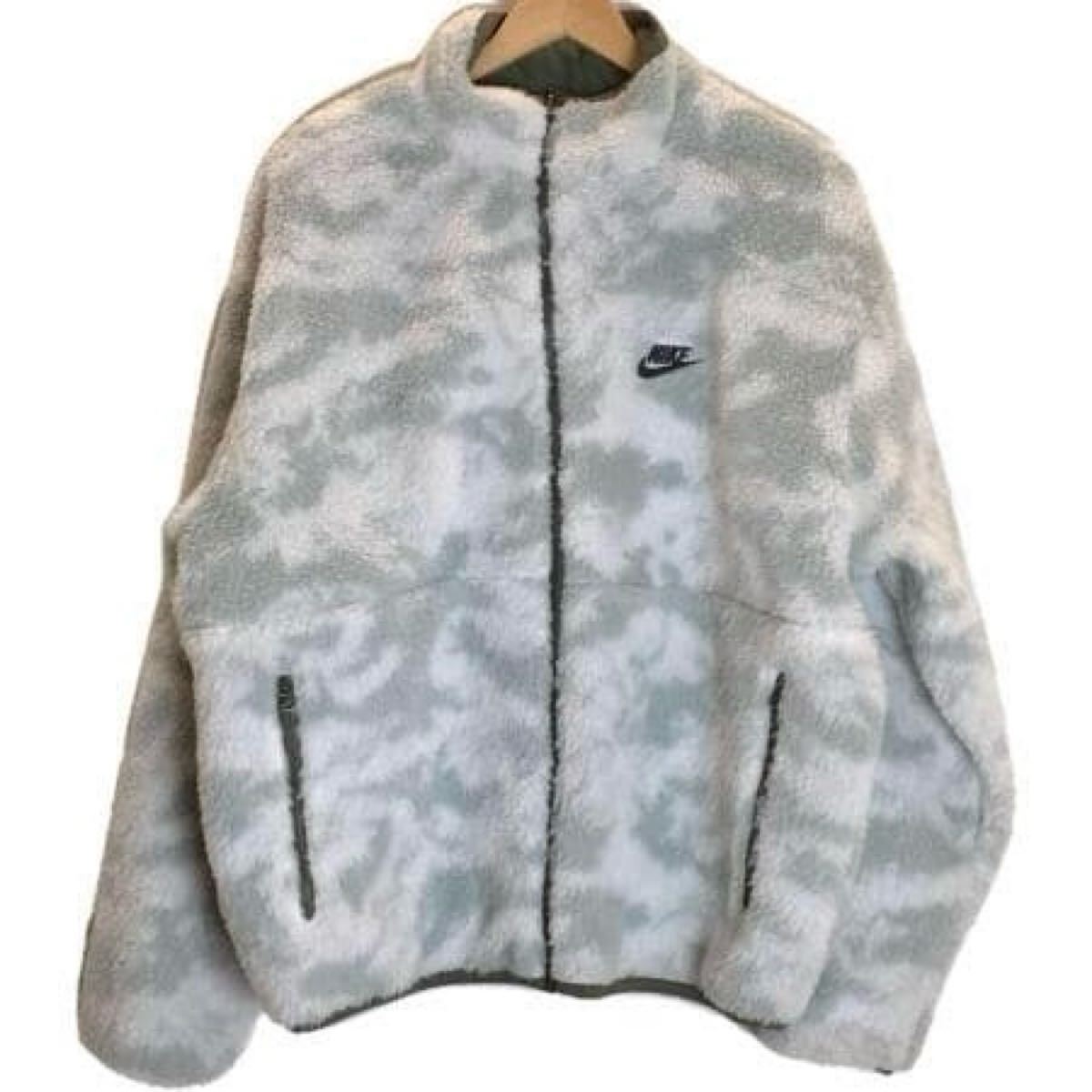 M リバーシブル NIKE クラブ+ ウィンター フリース トップ ナイキ ジャケット ボア ジャンバー ブルゾン 迷彩 カーキ_画像1