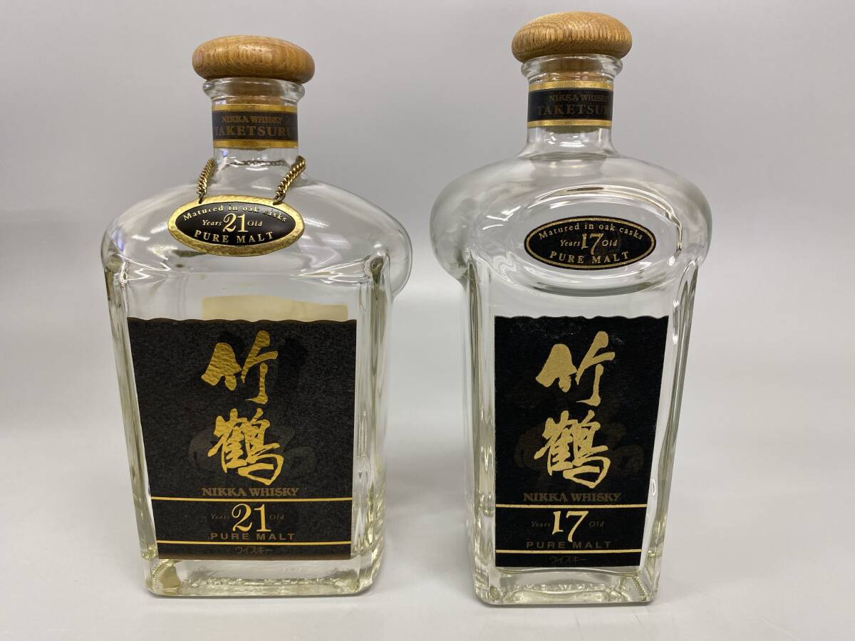 竹鶴 旧ボトル 21年 17年 空瓶 2点まとめて 中古保管品 / 現状品 竹鶴 旧ボトル 21年 17年 空瓶 2点まとめて 中古保管品 / 現状品
