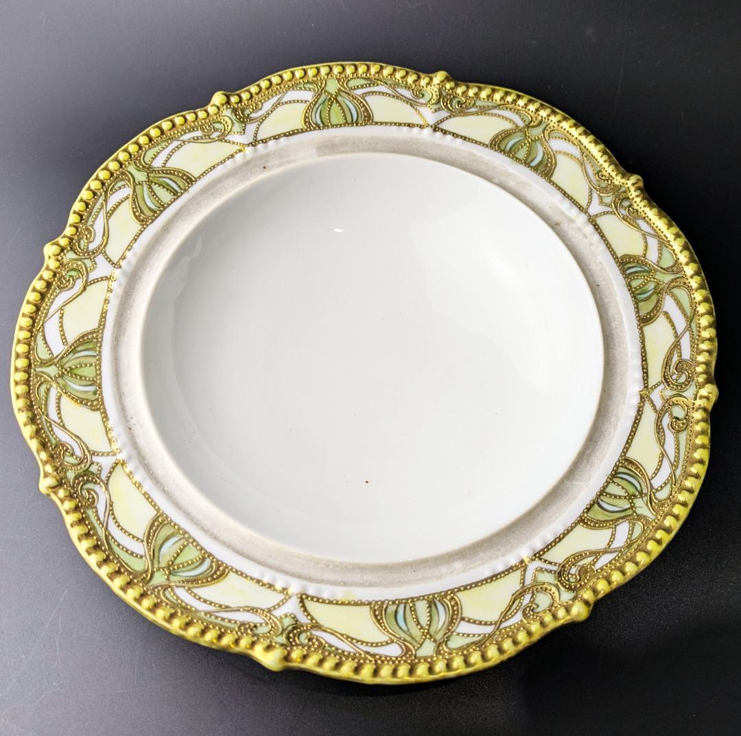 1円出品!里帰り☆オールドノリタケ☆金彩金盛上花綱紋様 1円出品!里帰り☆オールドノリタケ☆金彩金盛上花綱紋様