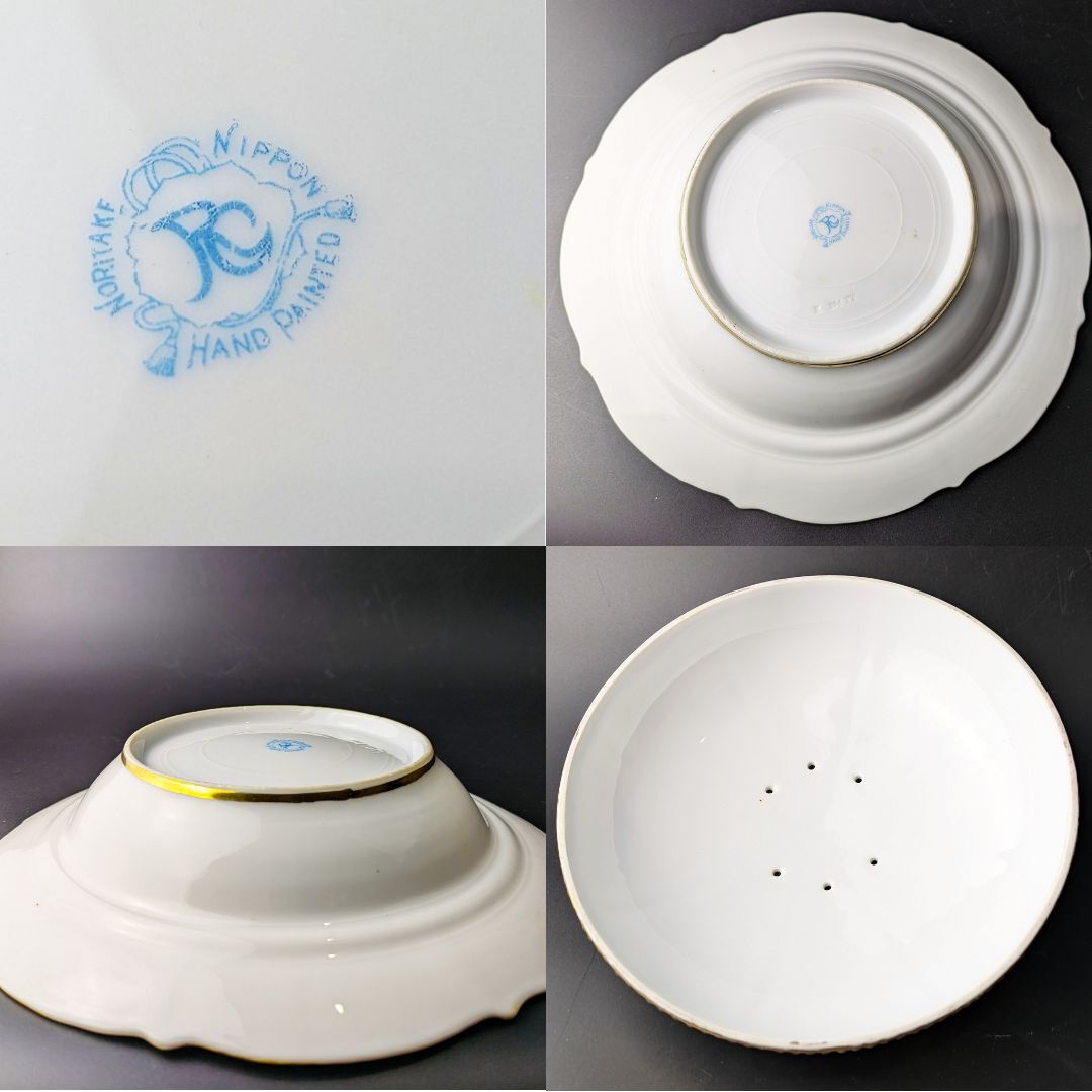 1円出品!里帰り☆オールドノリタケ☆金彩金盛上花綱紋様 1円出品!里帰り☆オールドノリタケ☆金彩金盛上花綱紋様