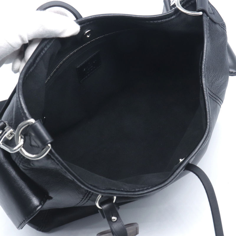 ルイヴィトン キャリーオールカーゴバイブPM M24861 ラムレザー ブラック 2WAYバッグ 黒 シルバー金具 中古 送料無(wú)料