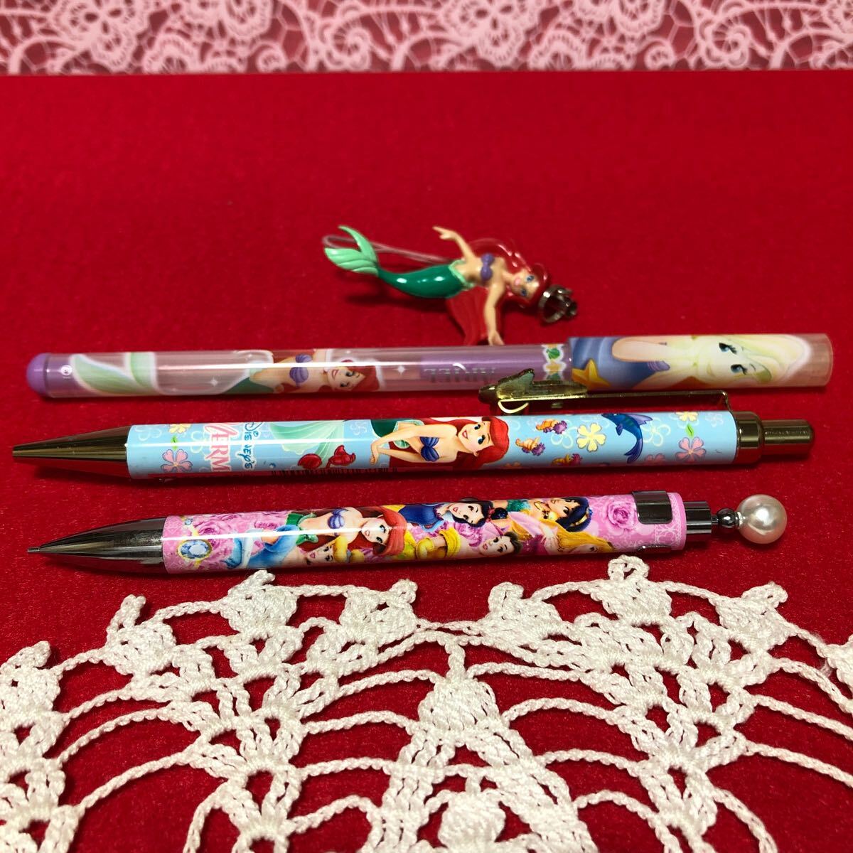 プリンセス　アリエル　ディズニー　Disney　4点セット　ボールペン　シャープペンシル　ストラップ　 リトル・マーメイド_画像2