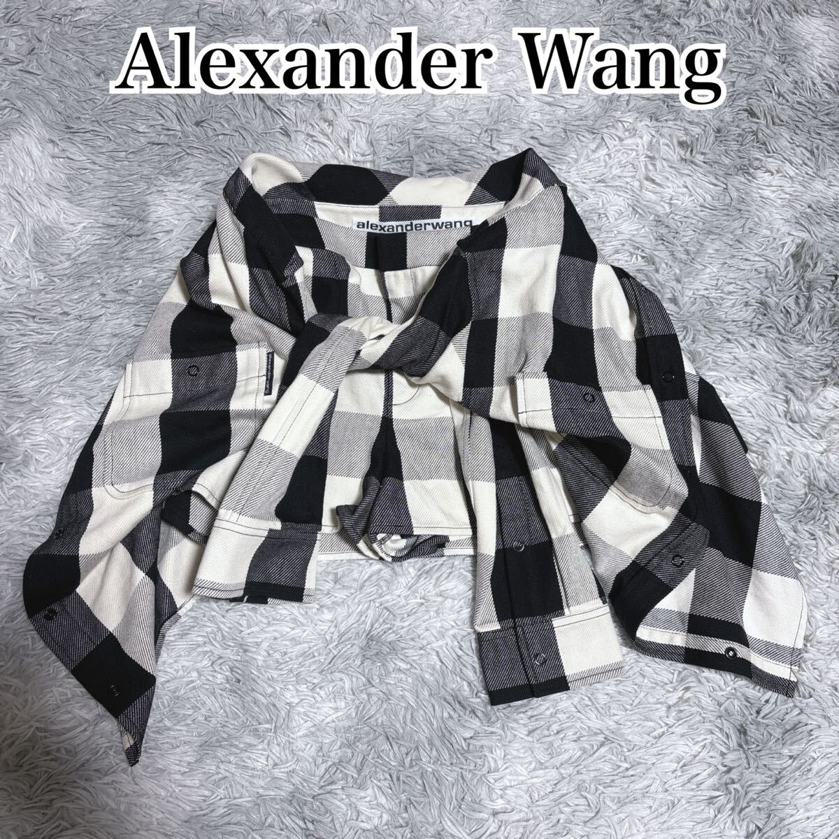 レア Alexander Wang アレキサンダーワン シャツ 腰巻き風 ハーフパンツ ショートパンツ チェック ドッキング レディース