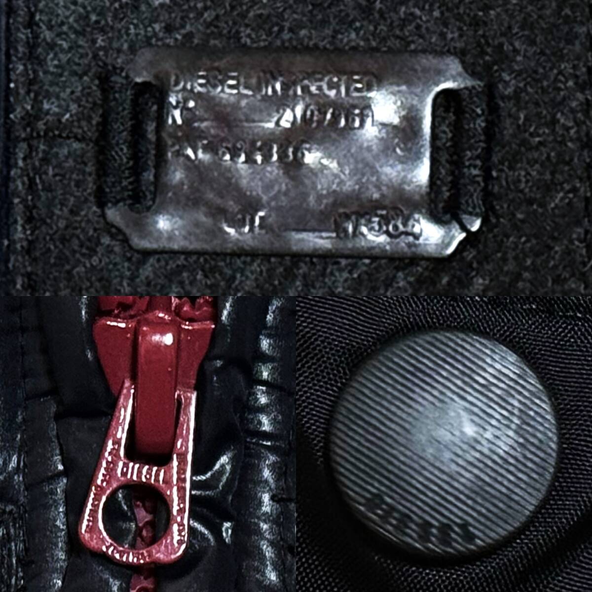  превосходный товар обычная цена 4.5 десять тысяч шедевр высшее .DIESEL дизель WEROCK нашивка воротник внутри капот встроенный автомобиль i колено Biker пуховик M чёрный красный Rider's 