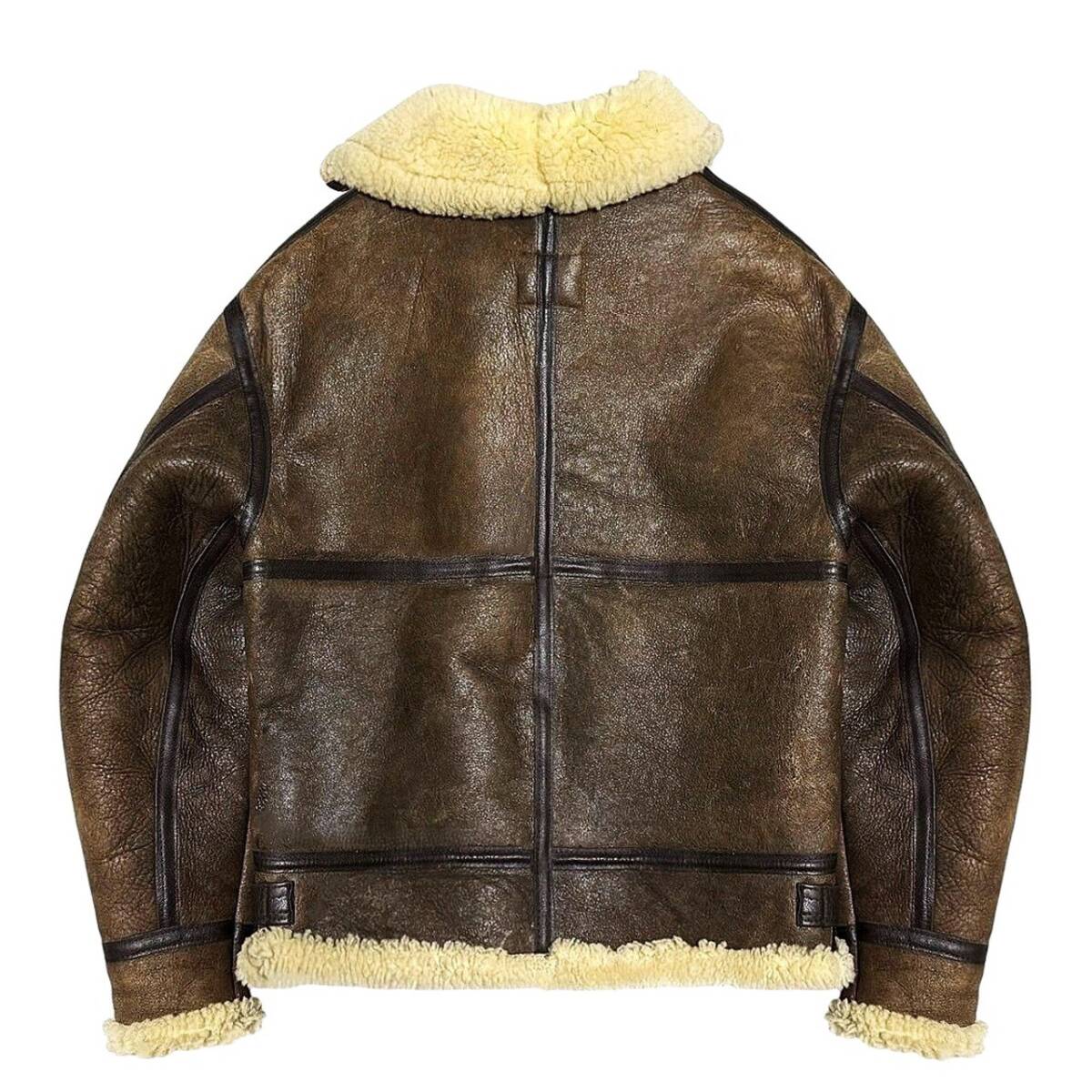 希少 定23.7萬(wàn) USA制 極暖 AVIREX アヴィレックス TYPE B-3 リアルムートン フライトジャケット 38/M~L ビッグサイズ 羊革 ボマー ブルゾン