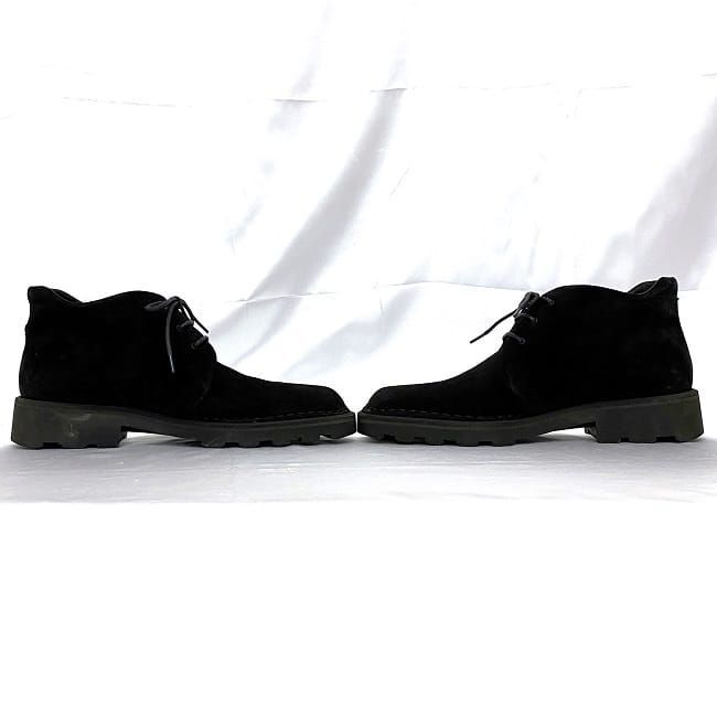  Salvatore Ferragamo ботинки черный ec-20556 прекрасный товар 24.5cm мужской замша кожа б/у 